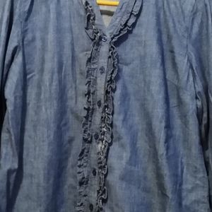 Long sleeve denim shirt